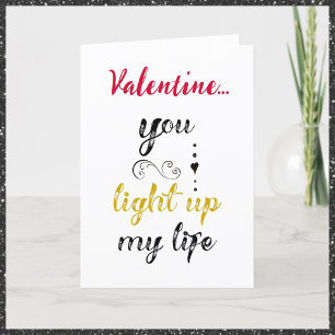 Romantic Black Red & Gold Valentijn Gezegde Holida Feestdagen Kaart