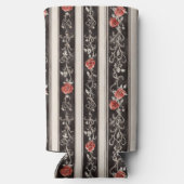 Romantic Black Red Stripes Roses Floral Seltzer Blikjeskoeler (Achterkant)