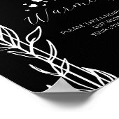Romantic Black Rings Warming Wedding Sign Poster (Hoek)