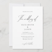 Romantic Black Script Calligraphy Photo Weddenscha Kaart (Voorkant)