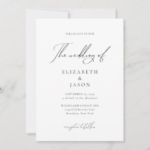 Romantic Black Script Calligraphy Photo Weddenscha Kaart