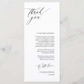 Romantic Black Script Place Setting Dank u kaart (Voorkant)