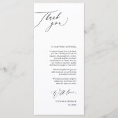 Romantic Black Script Place Setting Dank u kaart (Voorkant)