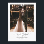 Romantic Black Script, Wedding Elopement Kaart<br><div class="desc">Deze Moderne romantische uitnodigingskaart (we hebben de tijd genomen),  met je trouwfoto,  is perfect voor je trouwfeest-/aankondigingspartij. Voeg je gegevens toe in het overeenkomende zwarte lettertype/lettertype.
 
 #TeeshaDerrick</div>