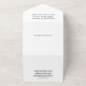 Romantic Black simpele kalligrafie Chic Wedding All In One Uitnodiging (Buitenkant)