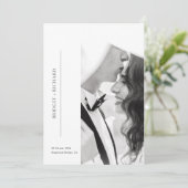 Romantic Black Tie Photo Wedding Kaart (Staand voorkant)