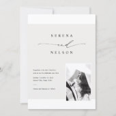 Romantic Black Tie Photo Wedding Kaart (Voorkant)