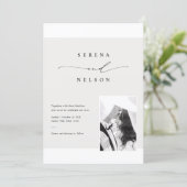 Romantic Black Tie Photo Wedding Kaart (Staand voorkant)