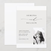 Romantic Black Tie Photo Wedding Kaart (Voorkant / Achterkant)