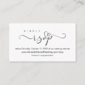 Romantic, Black, Wedding Online RSVP, herinnering Informatiekaartje (Voorkant)