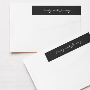 Romantic Black White Modern Calligraphy Wedding