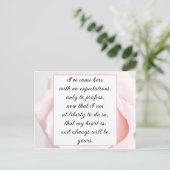 Romantic Bleek Roze Floral Jane Austen Love Quote Briefkaart (Staand voorkant)