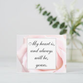 Romantic Bleek Roze Floral Jane Austen Love Quote Briefkaart (Staand voorkant)