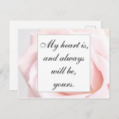 Romantic Bleek Roze Floral Jane Austen Love Quote Briefkaart (Voorkant / Achterkant)