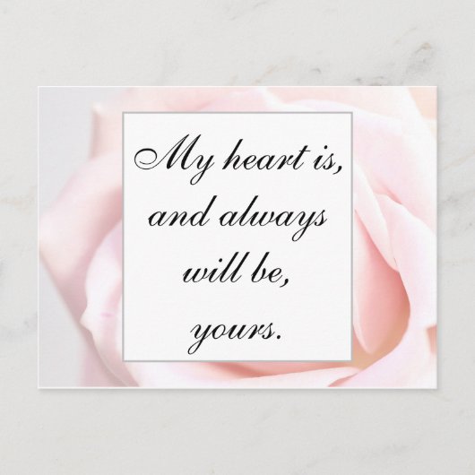 Romantic Bleek Roze Floral Jane Austen Love Quote Briefkaart (Voorkant)