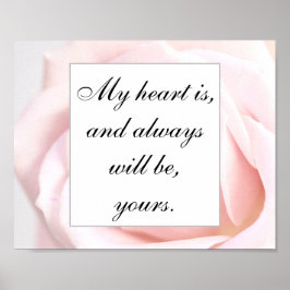 Romantic Bleek Roze Floral Jane Austen Love Quote Poster