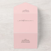 Romantic Bleek roze foto bruiloft All In One Uitnodiging (Buitenkant)