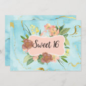 Romantic blooming floral  kaart (Voorkant / Achterkant)