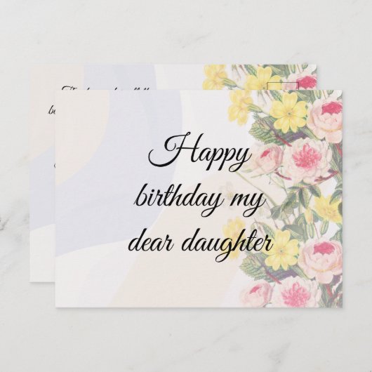 Romantic blooming flowers briefkaart (Voorkant / Achterkant)