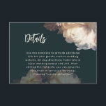 Romantic Blooms Elegant Floral Wedding Details Informatiekaartje<br><div class="desc">Met zachte en subtiele elegant, heeft deze unieke trouwdetails omhullingskaart hedendaagse vormgeving. Het prachtig unieke ontwerp heeft subtiel licht en schaduwen met mooie witte dubbele tulpen, bessen en IJslandse papavers. Het kleurenschema omvat gebroken witte bloemen met lichte scharnieren van bleek blozen en een luxueuze grijze achtergrond van een diepe leisteen....</div>