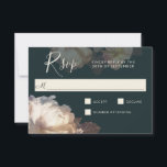 Romantic Blooms Elegant Floral Wedding RSVP<br><div class="desc">Een uniek elegant bruiloft RSVP-kaartontwerp met subtiel licht en schaduwen en prachtige bloemelementen die dubbele tulpen, witte bessen en IJslandse papavers bevatten. Het kleurenschema omvat gebroken witte bloemen met lichte scharnieren van bleek blozen en een luxueuze grijze achtergrond van een diepe leisteen. Pas de sjabloon aan met de gewenste responsdatum....</div>