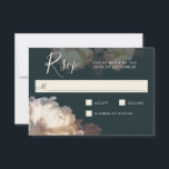 Romantic Blooms Elegant Floral Wedding RSVP<br><div class="desc">Een uniek elegant bruiloft RSVP-kaartontwerp met subtiel licht en schaduwen en prachtige bloemelementen die dubbele tulpen, witte bessen en IJslandse papavers bevatten. Het kleurenschema omvat gebroken witte bloemen met lichte scharnieren van bleek blozen en een luxueuze grijze achtergrond van een diepe leisteen. Pas de sjabloon aan met de gewenste responsdatum....</div>