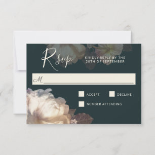 Romantic Blooms Elegant Floral Wedding RSVP