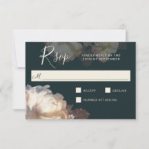Romantic Blooms Elegant Floral Wedding RSVP