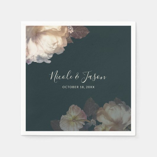 Romantic Blooms Elegant Floral Wedding Servet (Voorkant)