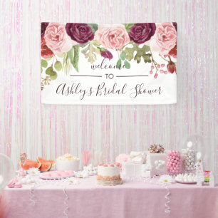 Romantic Blooms Shower Welkomstbanner Spandoek