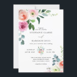 Romantic Blossom Blush Pink & White Floral Wedding Kaart<br><div class="desc">Romantic Blossom Blush Pink & White Floral Wedding Invitation.</div>