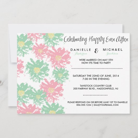 Romantic Blossom Post Wedding Invitation Kaart (Voorkant)