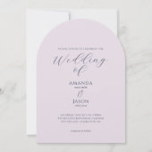 Romantic blue and purple floral garden wedding kaart (Voorkant)