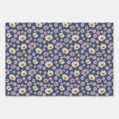 Romantic blue and purple floral wedding shower inpakpapier vel (Voorkant)