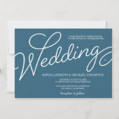 Romantic Blue en White Custom Wedding Kaart (Voorkant)