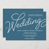 Romantic Blue en White Custom Wedding Kaart (Voorkant / Achterkant)