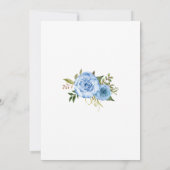 Romantic Blue floral boho chic verloving Kaart (Achterkant)