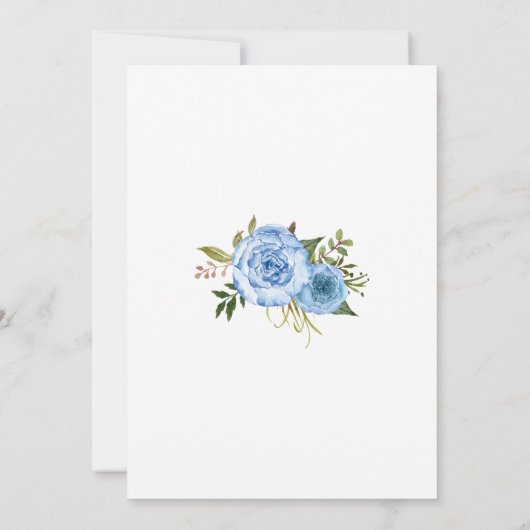Romantic Blue floral boho chic verloving Kaart (Achterkant)