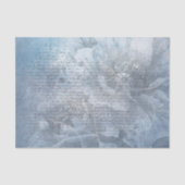 Romantic Blue Floral Poppies Handschrift Ontkoppel Tissuepapier (Voorkant)