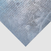 Romantic Blue Floral Poppies Handschrift Ontkoppel Tissuepapier (Detail)