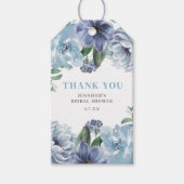 Romantic Blue Floral Vrijgezellenfeest Party Favor Cadeaulabel (Voorkant)