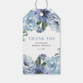 Romantic Blue Floral Vrijgezellenfeest Party Favor Cadeaulabel (Achterkant)