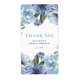 Romantic Blue Floral Vrijgezellenfeest Party Favor Etiket