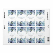 Romantic Blue Floral Vrijgezellenfeest Party Favor Etiket (Full Sheet)