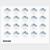 Romantic Blue Floral Vrijgezellenfeest Party Favor Ronde Sticker (Vel)