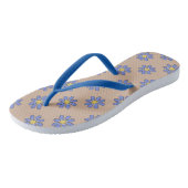 Romantic Blue Graphical Flowers op elke kleur Teenslippers (Schuin)