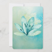 Romantic Blue/Green Floral Wedding Invitations Kaart (Achterkant)