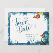 Romantic Blue Green Watercolor Foliage Wedding (Voorkant)