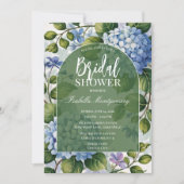 Romantic Blue Hydrangea Garden Bridal Shower Kaart (Voorkant)