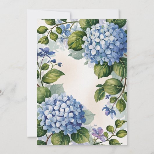 Romantic Blue Hydrangea Garden Bridal Shower Kaart (Achterkant)